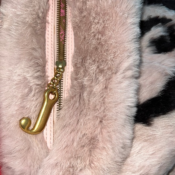 JUICY COUTURE Pink Rabbit Fur & Leather Viva La Juicy Bag Vintage Rare! NEW! - Picture 9 of 14